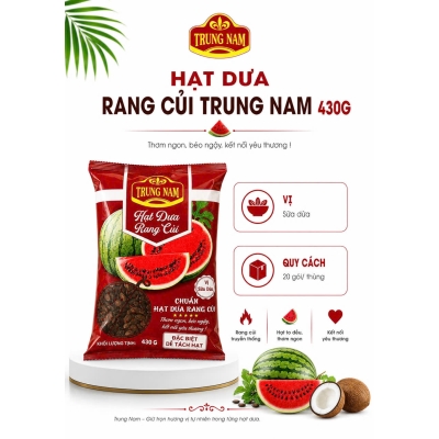 Hạt dưa Trung Nam 430g túi thường, vị sữa dừa