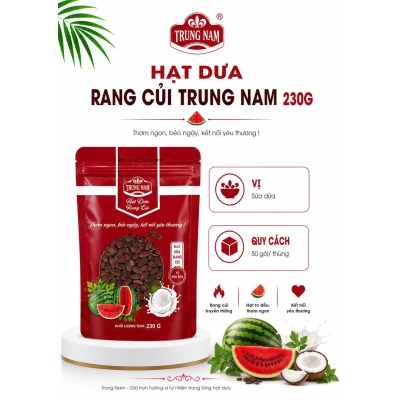 Hạt dưa Trung Nam 230g, túi zip, vị sữa dừa
