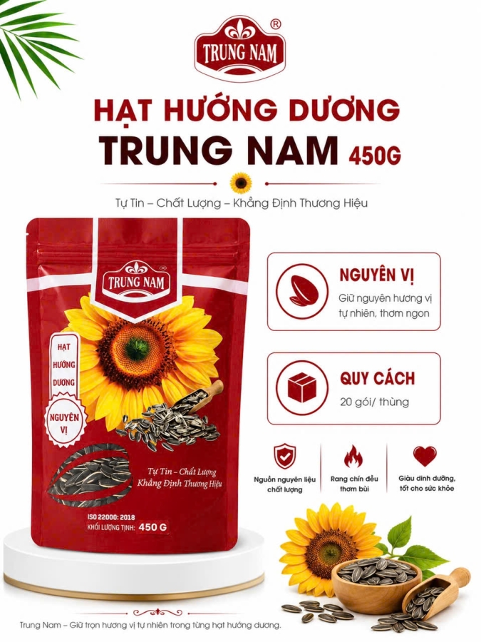 Hạt hướng dương Trung Nam 450g nguyên vị