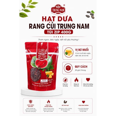 Hạt dưa Trung Nam 450g Túi Zip, vị bơ muối
