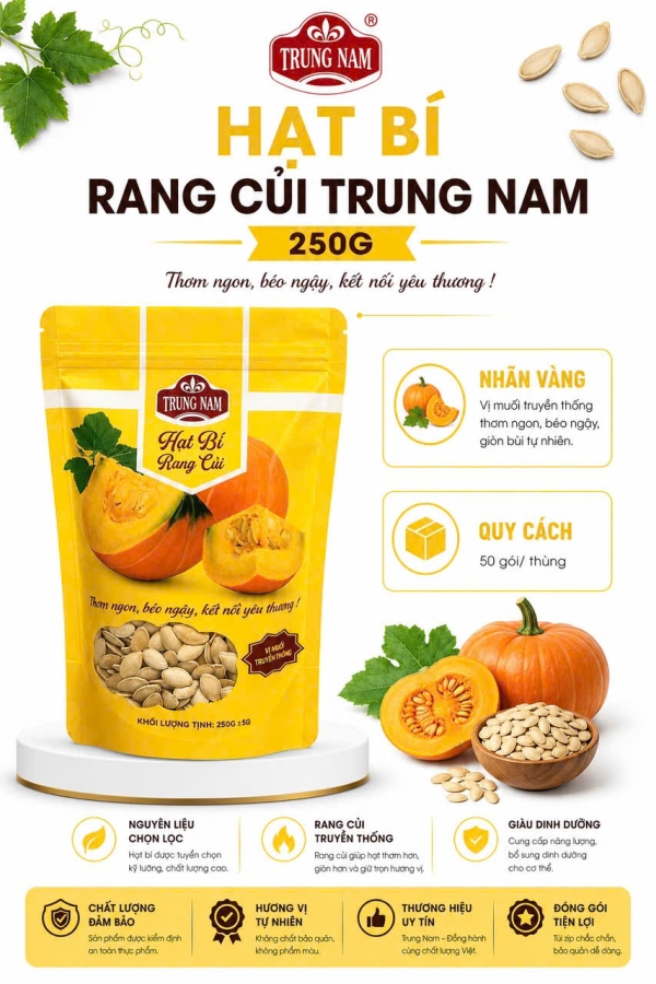 Hạt bí 250gr nhãn vàng