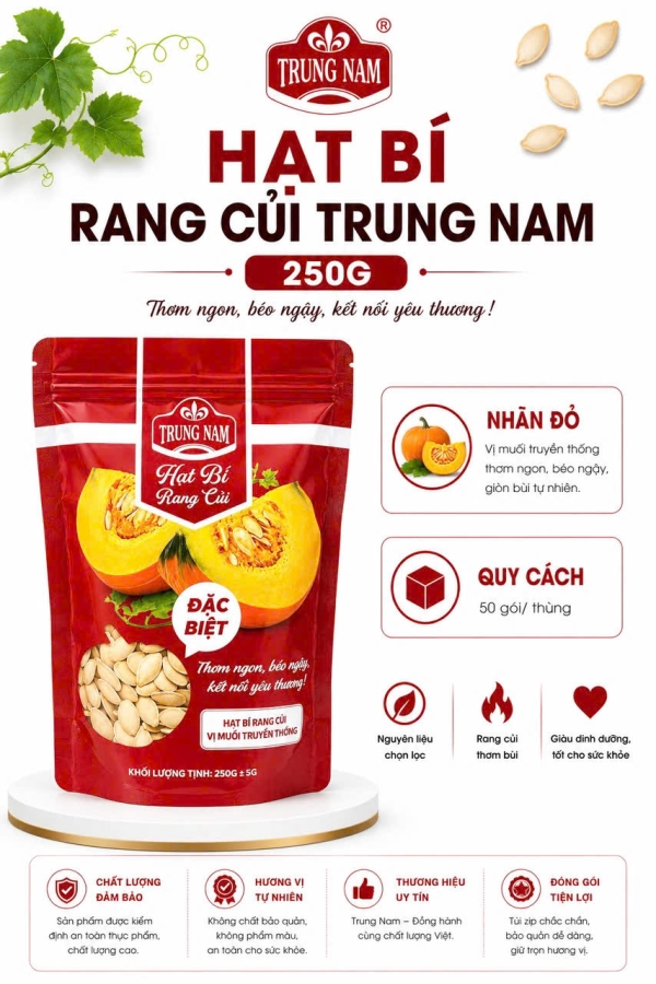 Hạt bí 250gr nhãn đỏ