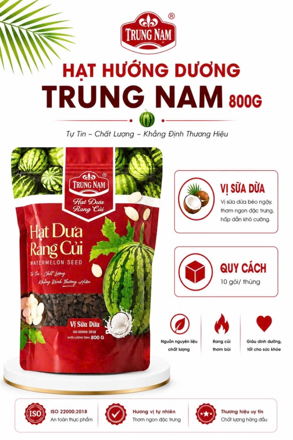 Hạt hướng dương Trung Nam 800g vị sữa dừa