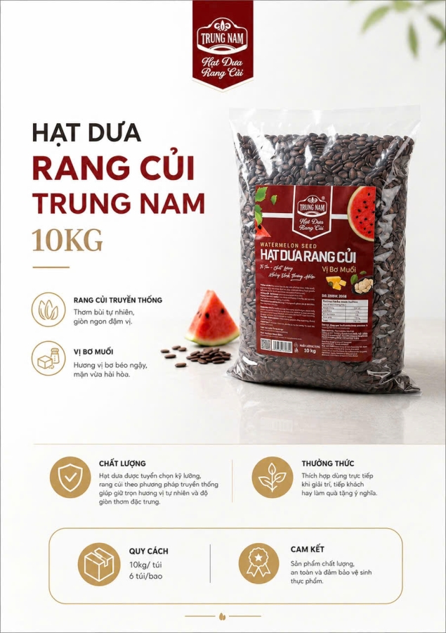 Hạt dưa Trung Nam 10kg vị bơ muối