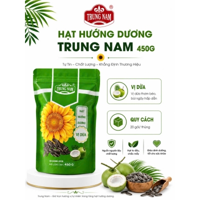 Hạt hướng dương Trung Nam 450g vị dừa
