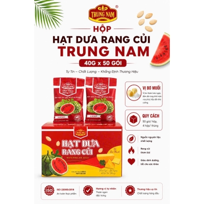 Hộp hạt dưa Trung Nam vị bơ muối 40g (Thùng 50 gói)